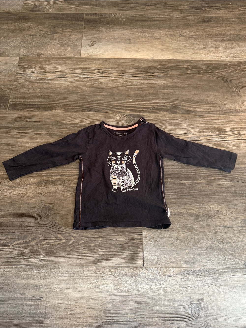 Noppies Long-Sleeve Black Cat Graphic Tee for Kids